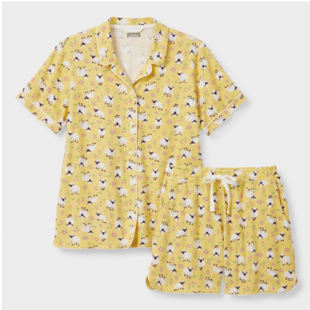 XXL Women's Cotton Knit Printmaker Pajama Set Counting Sheep